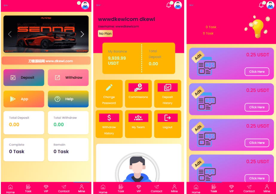 SENNA海外广告奖励投资理财源码/附详细教程
